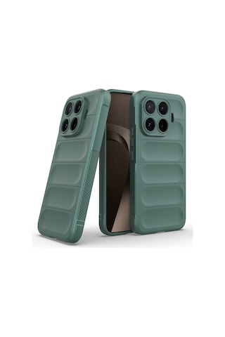 Xiaomi Mi 17t Uyumlu Kılıf Esnek Tpu Oyuklu Arka Yüzey Tasarımlı Silikon Kapak Koyu Yeşil