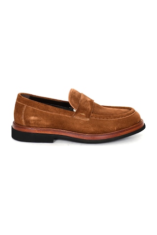 Tuna Hakiki Süet Deri Kahverengi Loafer Erkek Ayakkabı 39-44 No - 3524 Kahverengi
