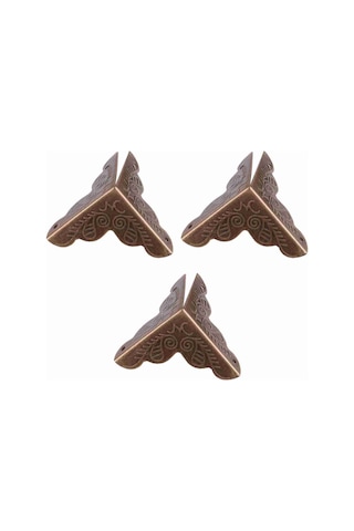 Springsun Gümüş Renkli Antik Stil Demir Köşe Koruyucu, Masa-kutu Dekorasyonu, 12 Adet/ Paket, Klasik Tasarım, Hasarı Önler Gümüş