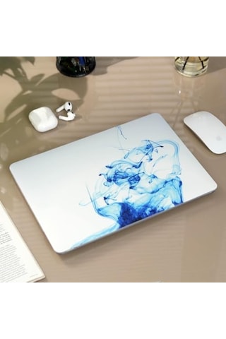 Macbook Pro 15 Renkli Desenli Kılıf A1707 A1990 Uyumlu Baskılı Sert Kılıf İnce Hafif Koruyucu Kapak Mavi