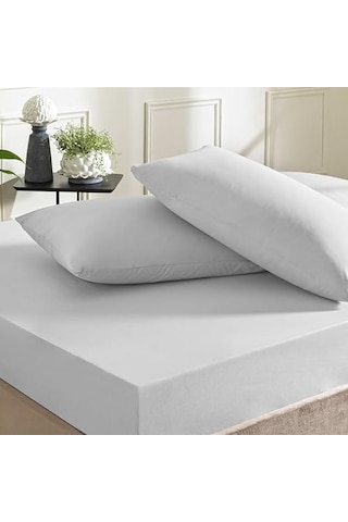 Taç Color Dreams Ranforce Queen Size Fitted Çarşaf Seti Gri Ab Siyah Kedi