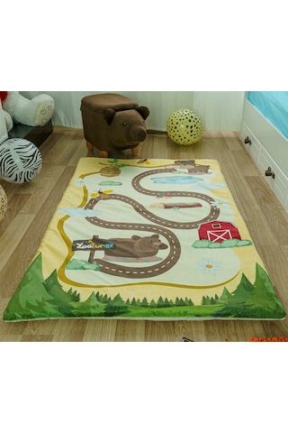 Zooturak Peluş Çocuk Matı Ayı Pekuta 100cm x 150cm