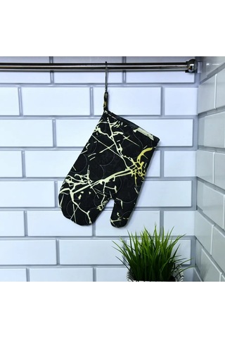 Mul' Tıdom Siyah Mermer Mutfak Eldivencesi 261292927 Siyah