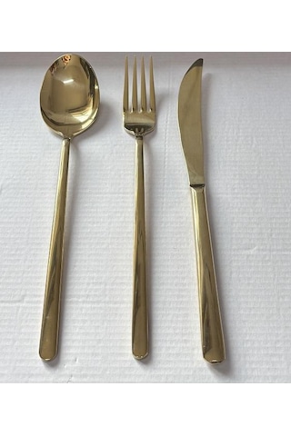Arsel Lotus Titanyum Gold 84 Parça Kutulu Çatal Bıçak Takımı 4 Mm Gold