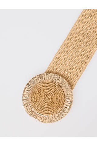 Jimmy Key Jimmy Key Bej Oval Toka Detaylı Hasır Kemer 6sw417404125