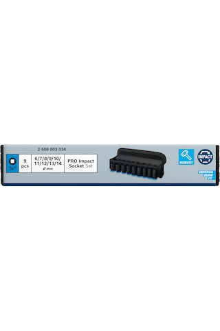 Bosch Pro Impact Lokma Seti 1/4 İnç 6-14mm Standart 9 Adet - 2608003034