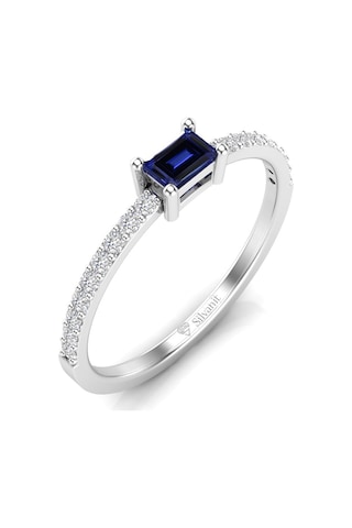 0,35 Karat Pırlantalı Safir Yüzük
