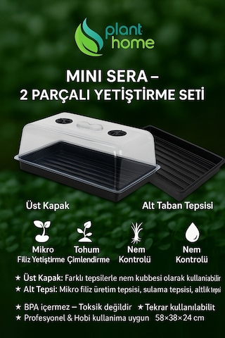 Mikro Filiz, Tohum Çimlendirme Çelik Köklendirme Bpa İçermez Premium Mini Sera