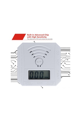 Kosona Kombine Co Ve Duman Tespit Cihazı - Akıllı Elektrokimyasal Sensör, Led Ekran, 75db Sesli Ve Işık Alarmı, Pil İle Çalışır