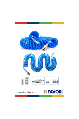 Yüksek Kalite Kompresör Spiral Hava Hortumu 8 mm 15 mt Hava Jakı