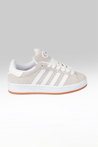 Modmen Cmps Unisex Bağcıklı Ortopedik Spor Sneaker Ayakkabı Gri-beyaz Çizgi