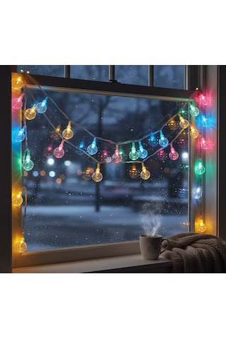 Dekoratif Kristal Top Gün Işığı Led Işık - 5 Metre 28 Led Renkli