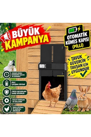 Otomatik Kümes Kapısı Tavuk-güvercin-tavşan Gibi Hayvanlar İçin Uygundur
