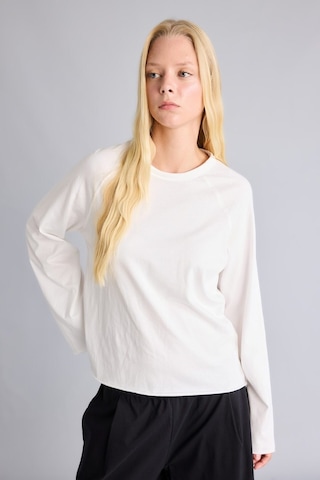 Defacto Relaxed Fit Bisiklet Yaka Reglan Uzun Kollu Basic Tişört J0621ax26wnwt32 Beyaz-wt32