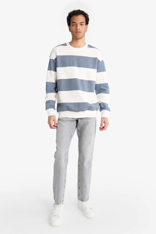 Defacto Boxy Fit Bisiklet Yaka Çizgili Sweatshirt F4641ax25augr171 Gri