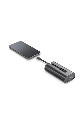 Cellularline LCD Ekranlı Entegre Type-C Kablolu Input + Output 10.000 Mah Powerbank