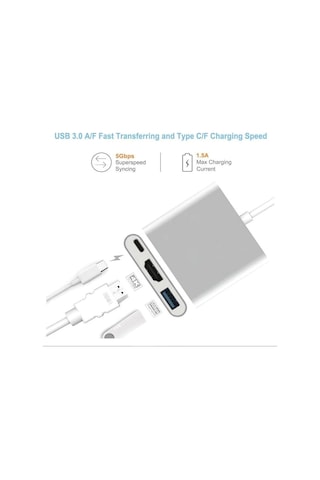 6249 Usb 3.1 Type C To Hdmı Usb 3.0 Çevirici Dönüştürücü Adaptör Kablosu Genel