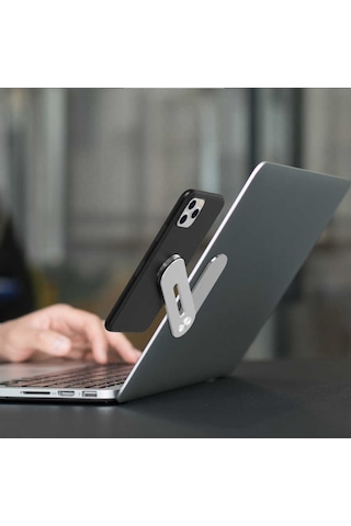 Zore Sj05 Laptop - Monitör Telefon Tutucu-Gümüş-Gümüş