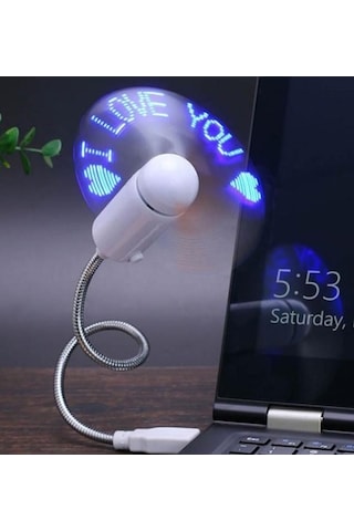 Mini Usb Ledli I Love You Yazılı Fan, Mini Usb Vantilatör