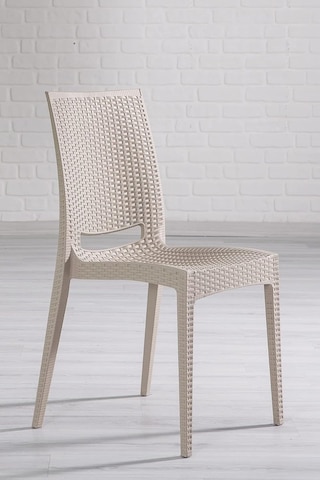Rattan Small Camlı Cappucino Masa Takımı Bahçe&balkon 1 Camlı Masa + 4 Sandalye