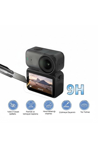 Teknoroket Djı Osmo Nano Uyumlu Ekran + Lens Temperli Cam Koruyucu 9h Şeffaf