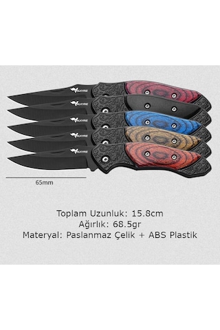 Valkyrie Mini Taktik Katlanır Çelik Outdoor Kamp Bıçak 15.8 Cm Kompakt & Dayanıklı Tasarım Sarı Sarı
