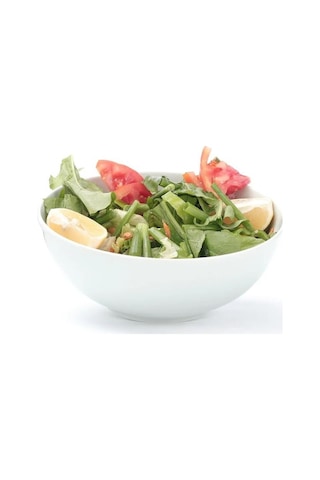 Porselen Salata Kasesi Çok Amaçlı Sunum Tabağı 23 Cm Porselen Kase Beyaz