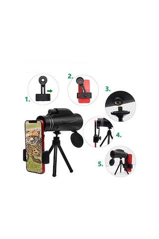 Techtic 80x Dürbün Ultra Zoom Tek Göz Monoküler Teleskop
