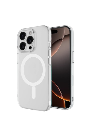 İphone 16 Pro Max Kılıf Magneticsafe Şeffaf Silikon - Şeffaf
