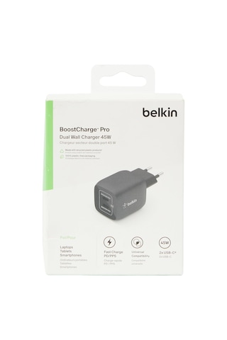 Belkin Çift Usb-c Duvar Şarj Cihazı 45w, Apple Uyumlu iPhone 14, 13, 12, Pro,
