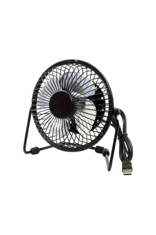 Fortunelane Usb Tahta Fanı, 4 Metal Bıçaklı, Ultra Sessiz, 360 Ayar, Kişisel Soğutma, Bilgisayar Soğutucu, Mavi