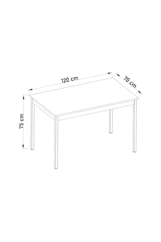 Df01113 Dekoratif Mutfak Masası 120x70 4-6 Kişilik Şık, Modern, Metal Ayaklı Salon Yemek Masası Atlantik Çam