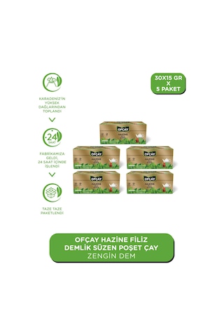 Ofçay Hazine Zengindem Demlik Poşet Çay 5'li 30 x 15 G