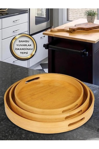 Kapris Home 3'lü Bambu Tepsi Kap-116