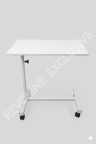 Hasta Yemek Masası 4 Ayaklı Tekerlekli Ayarlanabilir Boy