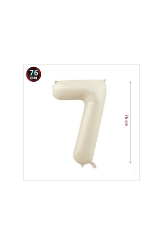 7 Yaş Rakam Krem Folyo Balon   76 CM