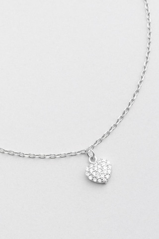 Minimal Kalp 18 Ayar Beyaz Altın Kaplama 24 Cm Gümüş Hal Hal Beyaz