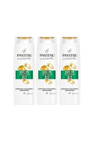 Pro-v Güç & Parlaklık 3 Ü 1 Şampuan 400ml Zayıf Ve Mat Saçlar X 3 Adet" Tüm Saç Tipleri