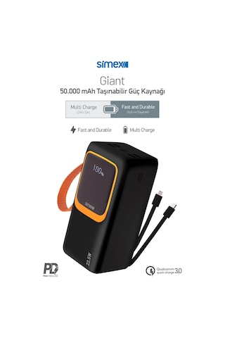 Simex S-35 Giant 50.000 Mah Prime Dijital Göstergeli Powerbank