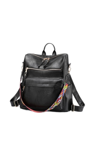 Kadın Vintage Sırt Çantası-siyah Siyah