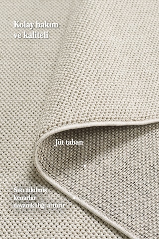 Modern Halı Sisal Bukleli Halı Krem Halı Salon Halısı Oturma Odası Halısı Koridor Halısı Yolluk Krem