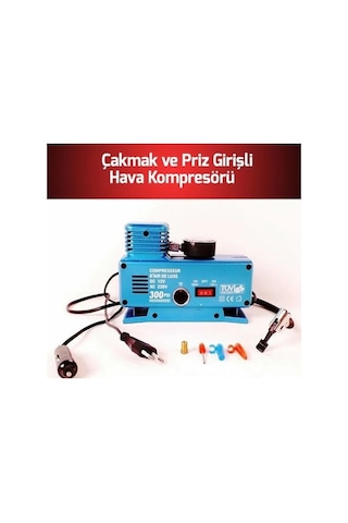 Bay 220 Volt-12 Volt 250 Psi Geniş Uygulama Yelpazesi Kompresör Lastik Hava Şişirme Oto Pompası Najmaddin Standart
