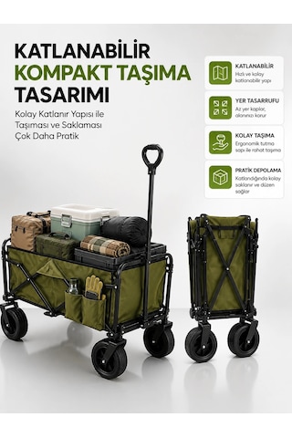 Zenvia 130 Kg Taşıma Kapasiteli Katlanabilir Wagon Taşıma Arabası Znv2026 Çok Renkli