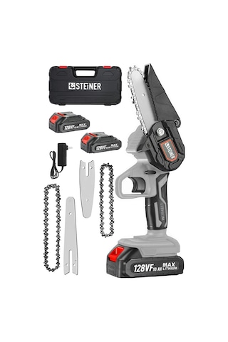 Steiner 128 Vf 10 Ah Akülü Dal Budama Çift Pala Çift Zincir Gri