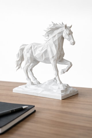 Low Poly At Figürü Modern Geometrik At Heykeli 3d Baskı Dekoratif Masaüstü Süsü 0