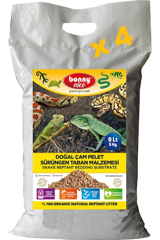 Bonny Nice Doğal Çam Pellet Sürüngen Taban Malzemesi 9 l x 4 Pk