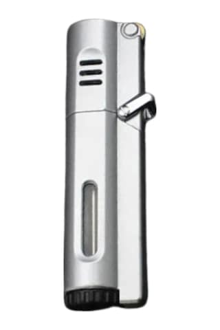 Premiumquality Gümüş 3 Torch Pürmüz Metal Puro Çakmağı