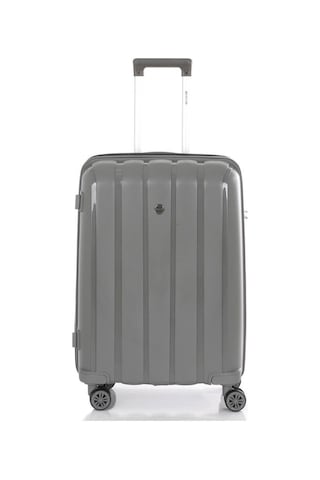 Mçs Bavul Orta Ve Kabin 2li Set Kırılmaz Silikon Valiz V305 Gri