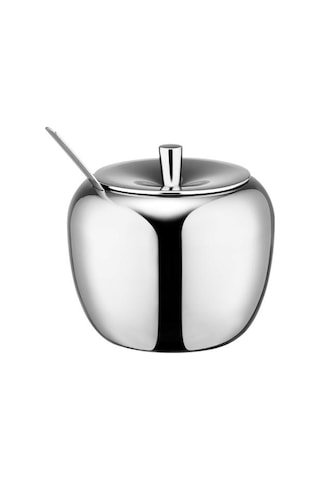 Paslanmaz Çelik Elma Şeker Kase Baharat Kavanoz Çeşni Pot Baharat Konteyner Kutusu Cuet Kapak Ve Kaşık Şeker Kase Şeker Potsugar Kase Kapağı 4 Izgara