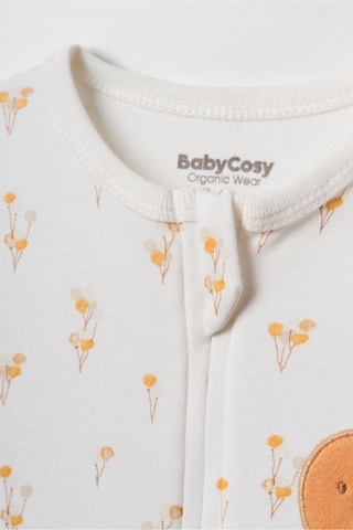 Babycosy Organic Wear %100 Organik Pamuk,fermuarlı Bebek Tulum Yenidoğan Organik Tulum Unisex Bebek Günlük Tulum Ekru